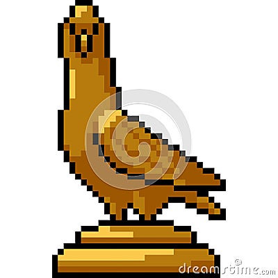 Vector pixel art gold bird Vector Illustration