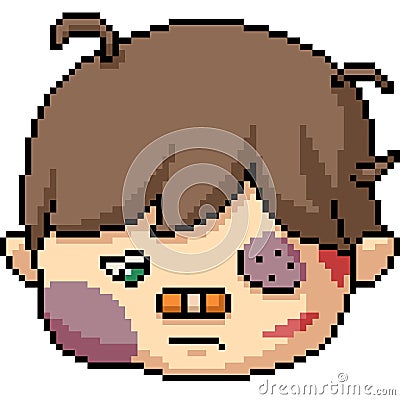 Vector pixel art kid fight Vector Illustration