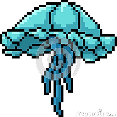 Vector pixel art jellyfish Vector Illustration