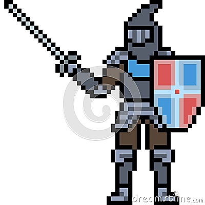 Vector pixel art knight medieval Vector Illustration