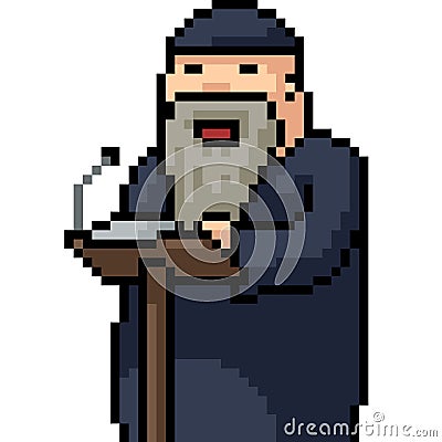 Vector pixel art leader speech Vector Illustration