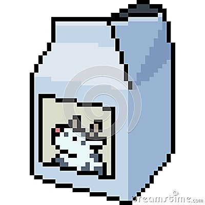 Vector pixel art milk bottle Vector Illustration