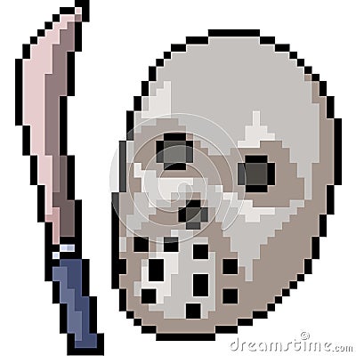 Vector pixel art murderer mask Vector Illustration