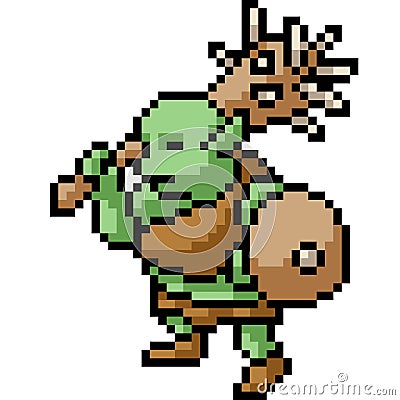 Vector pixel art ogre Vector Illustration