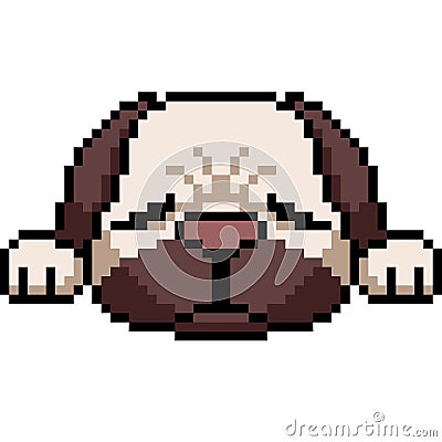 Vector pixel art pug dog Vector Illustration