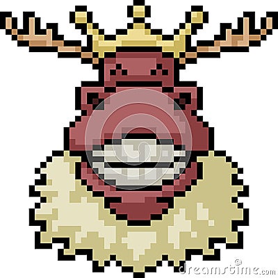 Vector pixel art royal deer Vector Illustration