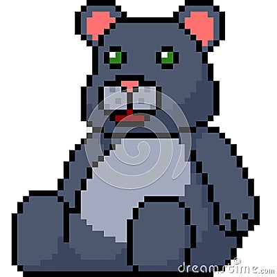 Vector pixel art stuffed animal bear Vector Illustration