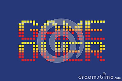 Vector pixel art style game over message Vector Illustration