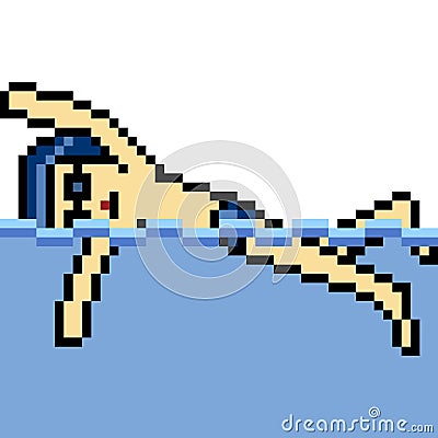 Vector pixel art swim sport Vector Illustration
