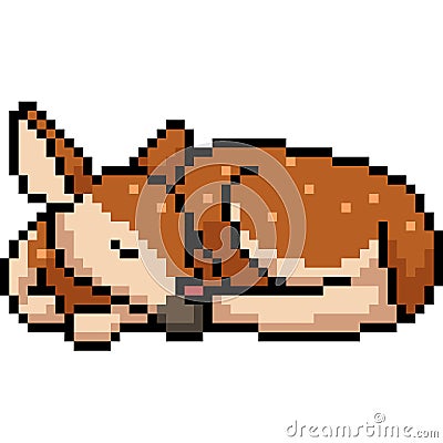 Vector pixel art wild female deer Vector Illustration