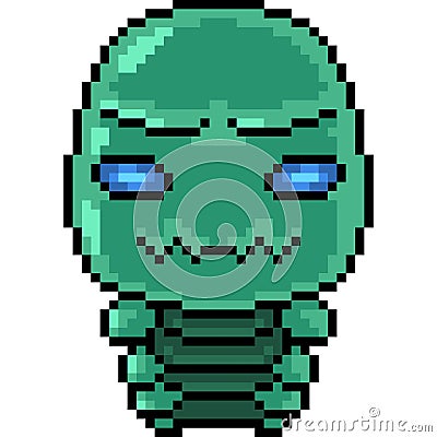 Vector pixel art worm alien Vector Illustration
