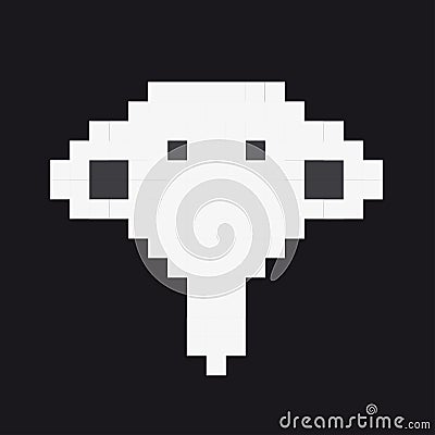 Vector pixel elephant 2 Vector Illustration