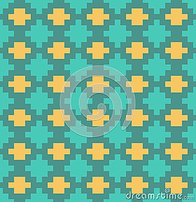 Vector pixel lattice seamless pattern Vector Illustration