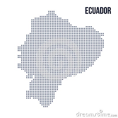 Vector pixel map of Ecuador isolated on white background Cartoon Illustration