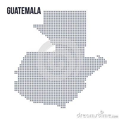 Vector pixel map of Guatemala isolated on white background Cartoon Illustration