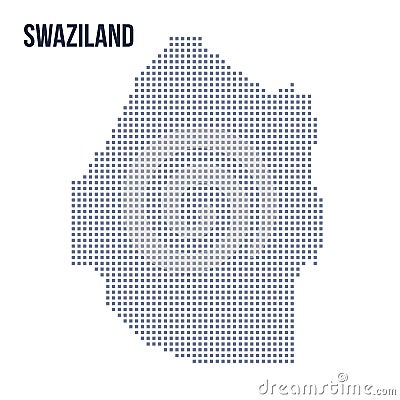 Vector pixel map of Swaziland isolated on white background Cartoon Illustration