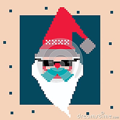 Vector pixel Santa Vector Illustration