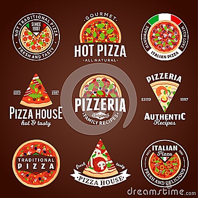 Vector pizza logo collection Vector Illustration