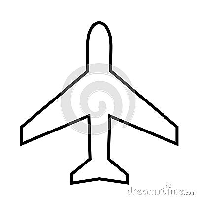 Vector of plane icon line black and white. EPS8 . Vector Illustration