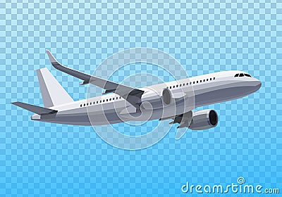 Vector Plane. Plane Concept. Realistic Plane on the Transparent Background. Plane Model. Vector Design. Vector Illustration