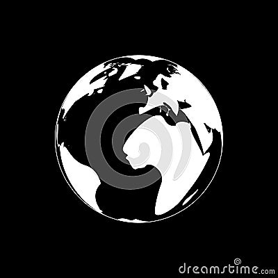 Vector planet icon. Isolated earth globe. World map design. Global sphere planet symbol Stock Photo