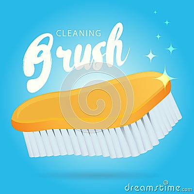 Vector plastic housing, floor washing, scrubbing and cleaning Vector Illustration