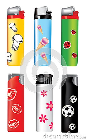 Vector plastic lighters Vector Illustration