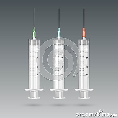 Vector Plastic Medical Syringe Vector Illustration