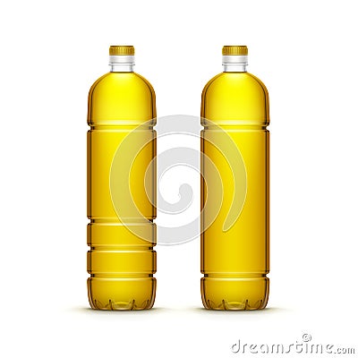 Vector Plastic Sunflower Olive Oil Blank Bottle Vector Illustration