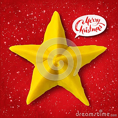 Vector plasticine figure of Christmas star Vector Illustration