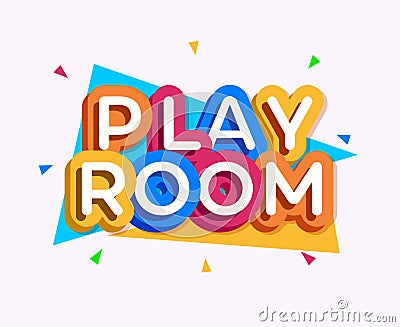 Vector play room logo colorful style Vector Illustration