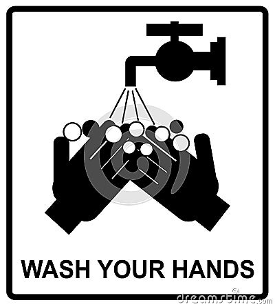 Vector please wash your hands sign, Vector Illustration
