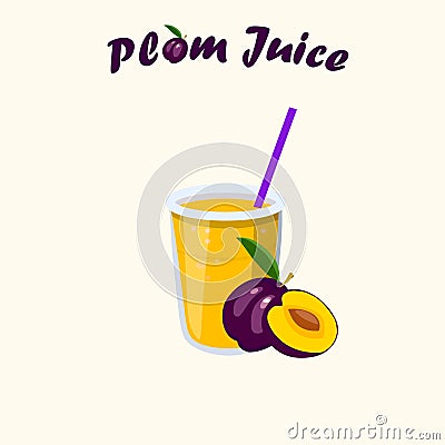 Vector plum juice Vector Illustration