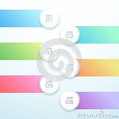 Vector 3d Circle Banner 6 Point Infographic List Design Vector Illustration