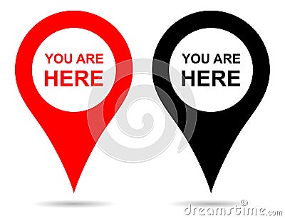 Vector pointer map pin navigation. you are here sign Vector Illustration