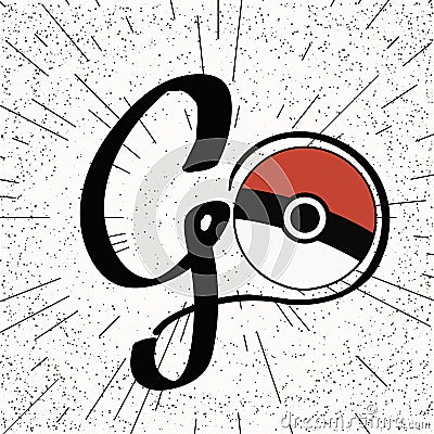 Vector Pokeball pokemon ball with the Handwritten Vector Illustration