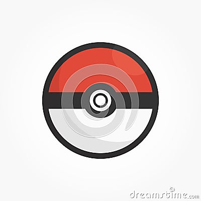 Vector of pokemon ball on gray vignette background Vector Illustration