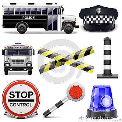 Vector Police Icons Vector Illustration