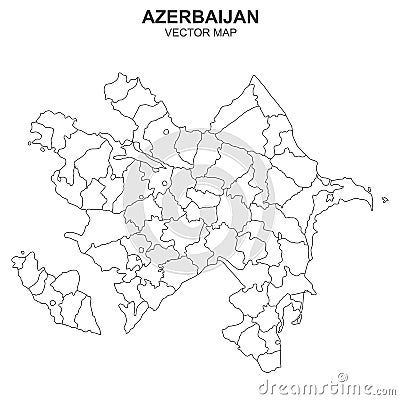 Political map of Azerbaijan on white background Vector Illustration