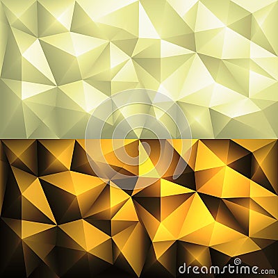 Vector Polygon Abstract Polygonal Geometric Triangle Background in Yellow Colors Vector Illustration