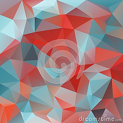 Vector polygon background with irregular tessellations pattern - triangular design in bright colors Vector Illustration