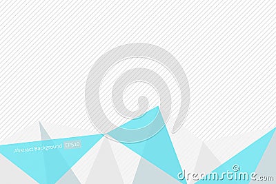 Vector polygonal abstract blue gray pattern on striped background. Infographic triangle template. Geometry sample illustration Vector Illustration