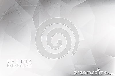 Vector polygonal background. Geometric texture with gradient effect. Monochrome backdrop. Horizontal page. Vector Illustration