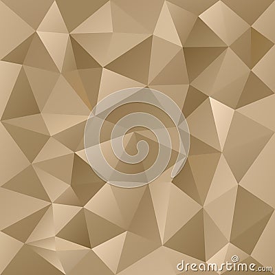 Vector polygonal background triangular design gold metal colors - beige Vector Illustration