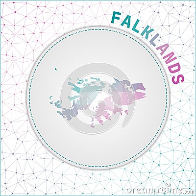 Vector polygonal Falklands map. Vector Illustration