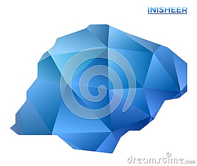 Vector polygonal Inisheer map. Vector Illustration