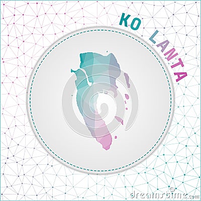 Vector polygonal Ko Lanta map. Vector Illustration