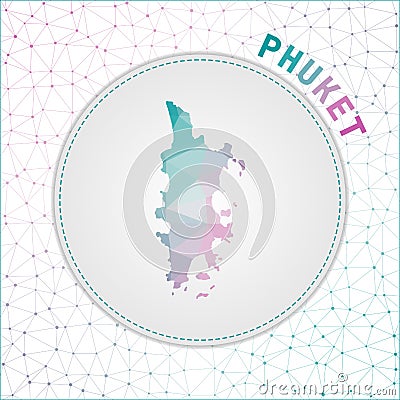 Vector polygonal Phuket map. Vector Illustration