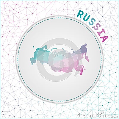 Vector polygonal Russia map. Vector Illustration