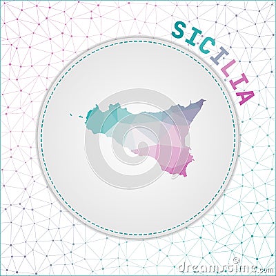 Vector polygonal Sicilia map. Vector Illustration